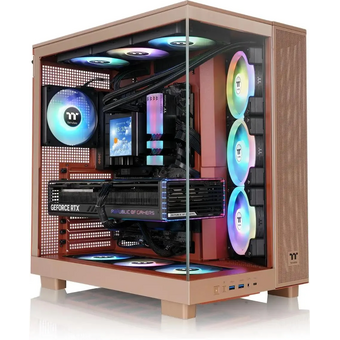  Корпус Thermaltake View 380 XL TG ARGB (CA-11E-00MGWN-00) Gravel Sand коричневый без БП E-ATX 2x120mm 2xUSB3.0 audio bott PSU 