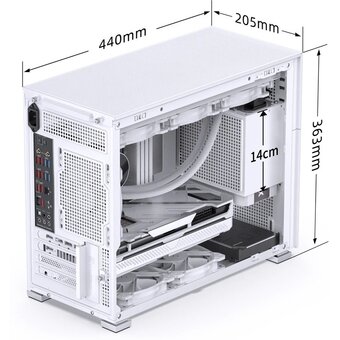  Корпус JONSBO D31 Mesh Screen White без БП Mini-Tower, TG, no fans, 1xUSB-A 3.0 + 3.2, mATX, mDTX, mITX 