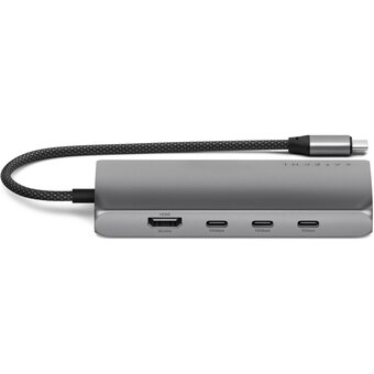  Док-станция Satechi USB-C Multiport Adapter 8K With Ethernet V3 (ST-P8KEM) Серый космос 