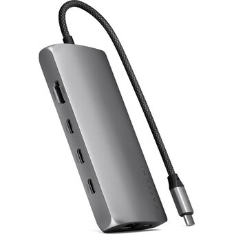  Док-станция Satechi USB-C Multiport Adapter 8K With Ethernet V3 (ST-P8KEM) Серый космос 