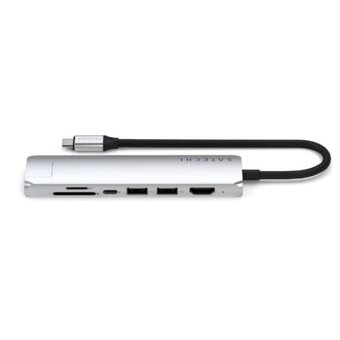  Док-станция Satechi 7-in-1 USB-C Slim Multiport Adapter with Ethernet (ST-P7SS) Серебристый 