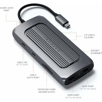  Док-станция Satechi Type-C Multiport MX Adapter (ST-UCMXAM) Серый космос 