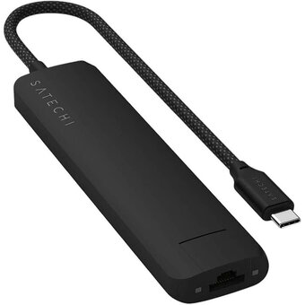  Док-станция Satechi 7-in-1 USB-C Slim Multiport Adapter with Ethernet (ST-P7SK) Черный 