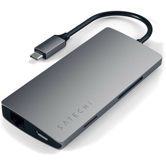  Док-станция Satechi Aluminum Type-C Multi-Port Adapter 4K with Ethernet V2 (ST-TCMA2M) Серый 
