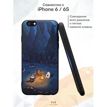  Силиконовый чехол Mcover для iPhone 6/6s (Айфон 6с), с принтом We Bare Bears 
