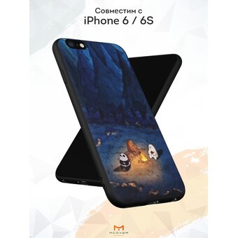  Силиконовый чехол Mcover для iPhone 6/6s (Айфон 6с), с принтом We Bare Bears 