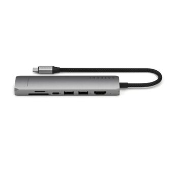  Док-станция Satechi 7-in-1 USB-C Slim Multiport Adapter with Ethernet (ST-P7SM) Серый 