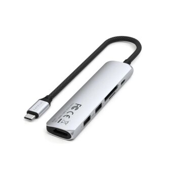  Док-станция Satechi 6-in-1 USB-C Slim Multiport Adapter (ST-P6SS) Серебристый 