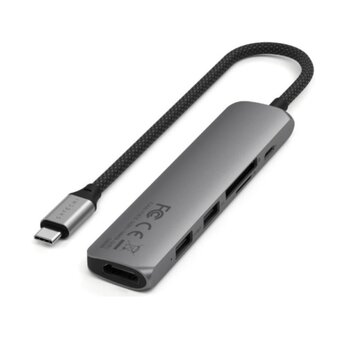  Док-станция Satechi 6-in-1 USB-C Slim Multiport Adapter (ST-P6SM) Серый 
