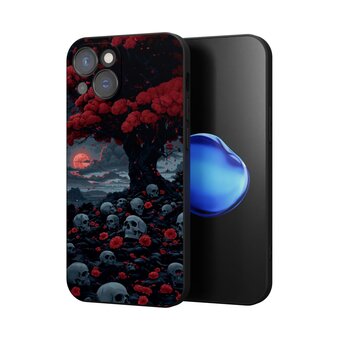  Силиконовый чехол  Mcover для iPhone 13 (Айфон 13 ), с принтом Дерево с черепами 