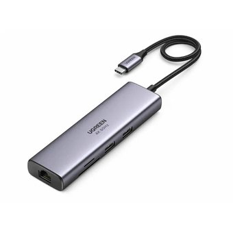  Адаптер UGreen CM512 (60515) USB-C Multifunction Adapter with Ethernet Interfaceсерый космос 