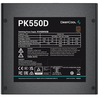  Блок питания Deepcool PK550D (R-PK550D-FA0B-EU) ATX 550W 80+ bronze (20+4pin) APFC 120mm fan 6xSATA RTL 