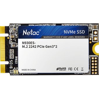  SSD Netac 1.0Tb N930ES Series (NT01N930ES-001T-E2X)l PCI-E 3.1 x2, up to 1650/1500MBs, 3D TLC, NVMe 1.3, 22х42mm 