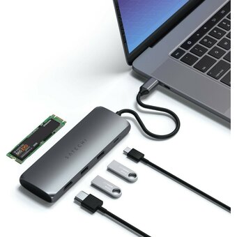  Док-станция Satechi USB-C Hybrid Multiport Adapter (ST-UCHSEM) Серый 