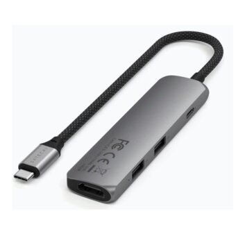  Док-станция Satechi 4-in-1 USB-C Slim Multiport Adapter 4K (ST-P4SM) Серый 