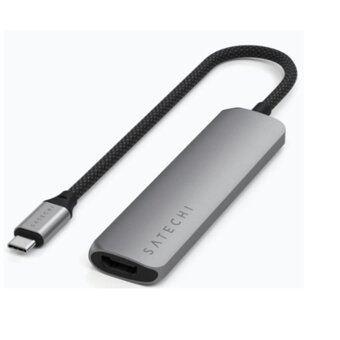  Док-станция Satechi 4-in-1 USB-C Slim Multiport Adapter 4K (ST-P4SM) Серый 