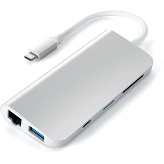  Док-станция Satechi Aluminum Type-C Multimedia Adapter (ST-TCMM8PAS) Серебристый 