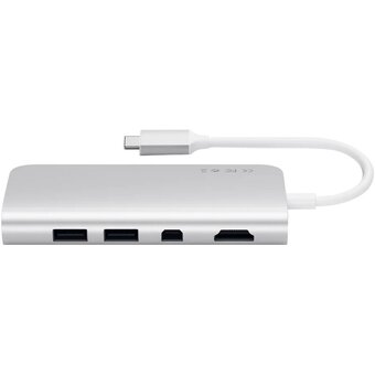  Док-станция Satechi Aluminum Type-C Multimedia Adapter (ST-TCMM8PAS) Серебристый 