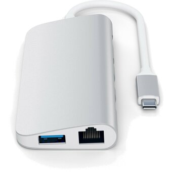  Док-станция Satechi Aluminum Type-C Multimedia Adapter (ST-TCMM8PAS) Серебристый 