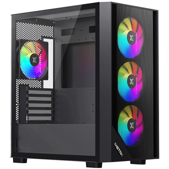  Корпус XASTRA A401M 4ARGB Black (A401M-4FC12A-BK) mATX/Mesh /Screwless full-size TG/ 4x120mm ARGB PWM fans 