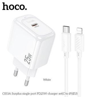  СЗУ HOCO CS53A Surplus single port PD25W C to iP белый 