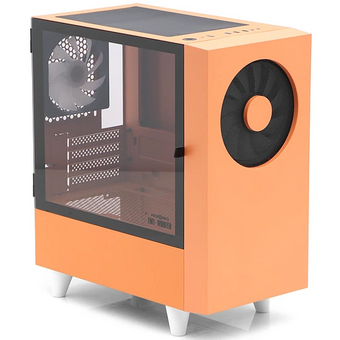  Корпус WIZMAX EM1 Woofer Orange без БП M-ATX Mini-Tower, TG, 1x160mm + LED, 1xUSB-A 3.0 2.0, mATX, mITX 