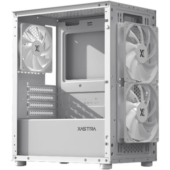  Корпус XASTRA A303M 3FRGB White (A303M-2FC14F-1FC12F-D-WH) mATX/Mesh/ tempered glass / 2x140mm + 1x120mm FRGB fans/ Door 