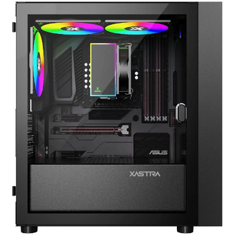  Корпус XASTRA A305M 3ARGB Black (A305M-2FC14A-1FC12A-D) mATX/Mesh tempered glass 2x140mm + 1x120mm ARGB PWM fans Door 