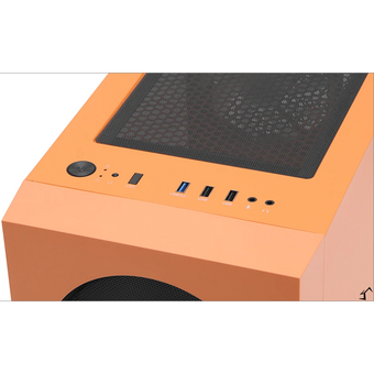  Корпус WIZMAX EM1 Woofer Orange без БП M-ATX Mini-Tower, TG, 1x160mm + LED, 1xUSB-A 3.0 2.0, mATX, mITX 
