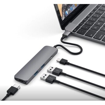  Док-станция Satechi Aluminum Type-C Slim Multi-Port Adapter 4K (ST-CMAM) Серый 