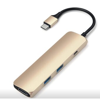  Док-станция Satechi Aluminum Type-C Slim Multi-Port Adapter 4K (ST-CMAG) Золотистый 