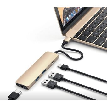  Док-станция Satechi Aluminum Type-C Slim Multi-Port Adapter 4K (ST-CMAG) Золотистый 
