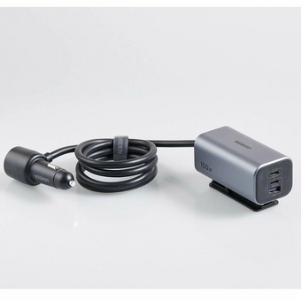 АЗУ UGREEN EC706 (35571) 150W 4-Port GaN with Extended USB-A+2*USB-C Fast Car Charger Gray 