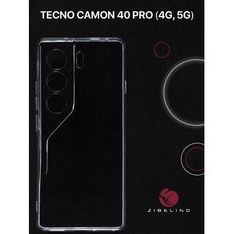  Чехол силиконовый на Tecno Camon 40 Pro прозрачный (Текно Камон 40 Про) 