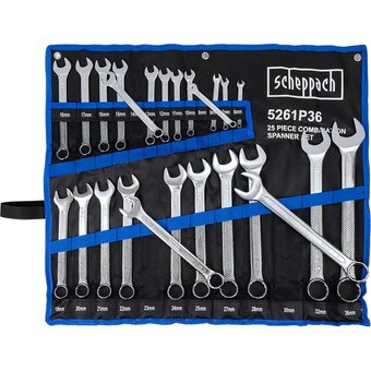  Набор ключей комбинированных Scheppach Sch-5261P36(59130) 25 предметов 