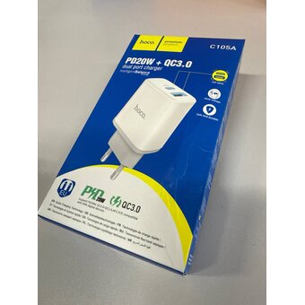  УЦ СЗУ HOCO C105A Stage, 2USB, PD20W, QC3.0 белый (плохая упаковка) 