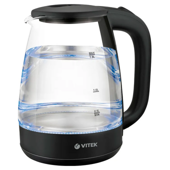  Электрочайник Vitek VT-7032 прозрачный/черный стекло 