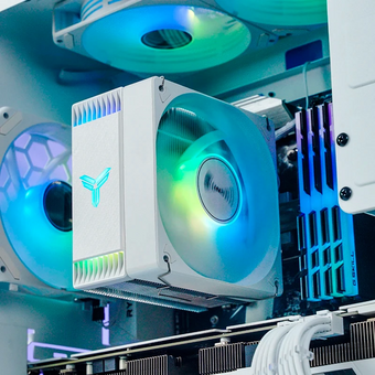  Кулер JONSBO CR-1000 Max Color White LGA1851/1700/1200/115X/AM5/AM4 (TDP 230W, PWM, 120mm Dynamic Multi-Color LED Fan, 6 тепловые трубки) 