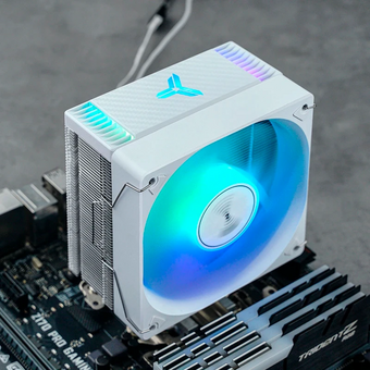  Кулер JONSBO CR-1000 Max Color White LGA1851/1700/1200/115X/AM5/AM4 (TDP 230W, PWM, 120mm Dynamic Multi-Color LED Fan, 6 тепловые трубки) 