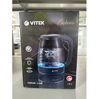  Электрочайник Vitek VT-7032 прозрачный/черный стекло 