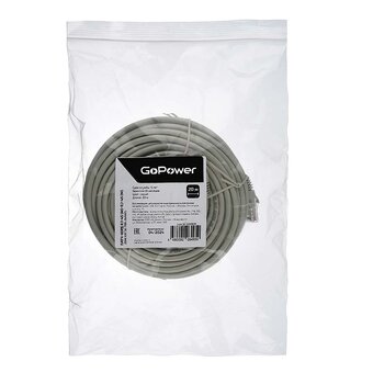  Кабель GOPOWER 00-00029039 Patch RJ-45(M)/RJ-45(M) 20M Grey 