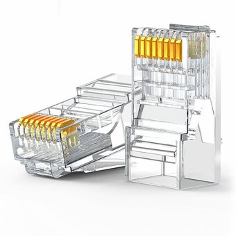  Кабель сетевой UGREEN NW120 (60558) Cat 6 Unshielded RJ45 Modular Plugs 100pcs Transparent 