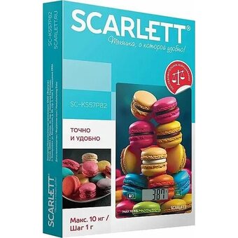  Весы кухонные Scarlett SC-KS57P82 синий/макаруны 