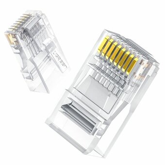  Кабель сетевой UGREEN NW120 (60558) Cat 6 Unshielded RJ45 Modular Plugs 100pcs Transparent 