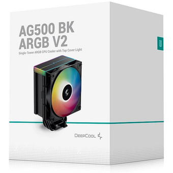  Кулер DEEPCOOL AG500 BK ARGB V2 LGA1700/1200/115X/AM5/AM4 (TDP 240W, PWM, ARGB Fan 120mm, 5 тепл. трубок) Ret 
