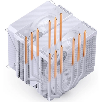  Кулер JONSBO HX6280 White LGA1851/1700/1200/115X/AM5/AM4 (TDP 280W, PWM, 130mm Black Fan*1, 120mm Black Fan*1, 6 тепловых трубок) 