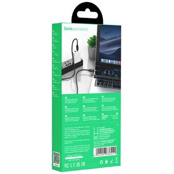  Кабель HOCO U137/ PD  с дисплеем USB-A - Type-C/ 1.2m/ 5A/66W/ Нейлон/ Черный 