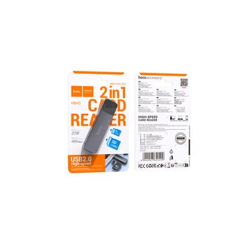  Адаптер HOCO HB45 Spirit 2-in-1 USB/Type-C 2.0 card reader металлически серый 
