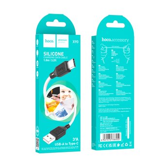  Дата-кабель HOCO X90 Cool silicone for Type-C черный 
