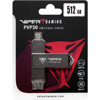  Внешний SSD Patriot Viper PVP30 (PVP30512G28UDG), 512ГБ, черный 